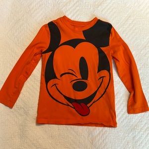 Mickey Mouse Orange Long Sleeve Tee